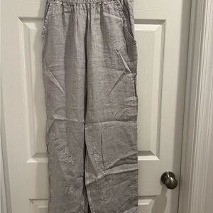Women's Gray Embroidered Joggers
